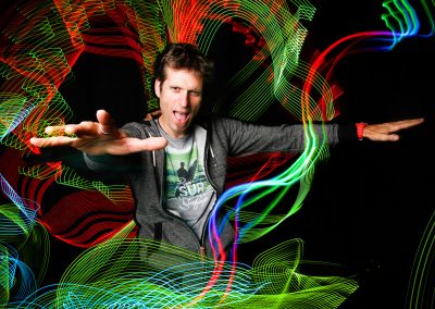 Interaktive Eventfotografie mit Show und Unterhaltungsfotografie mit Lichtmalerei