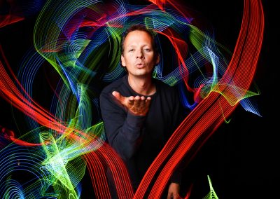 Interaktive Eventfotografie mit Show und Unterhaltungsfotografie mit Lichtmalerei