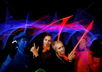 Interaktive Eventfotografie mit Show und Unterhaltungsfotografie mit Lichtmalerei