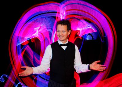 Interaktive Eventfotografie mit Show und Unterhaltungsfotografie mit Lichtmalerei