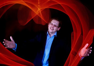 Interaktive Eventfotografie mit Show und Unterhaltungsfotografie mit Lichtmalerei