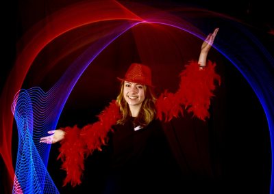 Interaktive Eventfotografie mit Show und Unterhaltungsfotografie mit Lichtmalerei