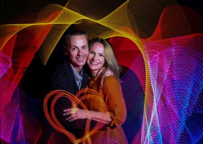 Interaktive Eventfotografie mit Show und Unterhaltungsfotografie mit Lichtmalerei