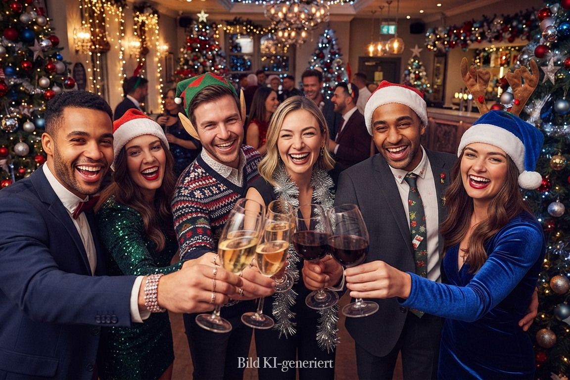 Weihnachtsevents mit Unterhaltungskünstlern und Walk-Acts
